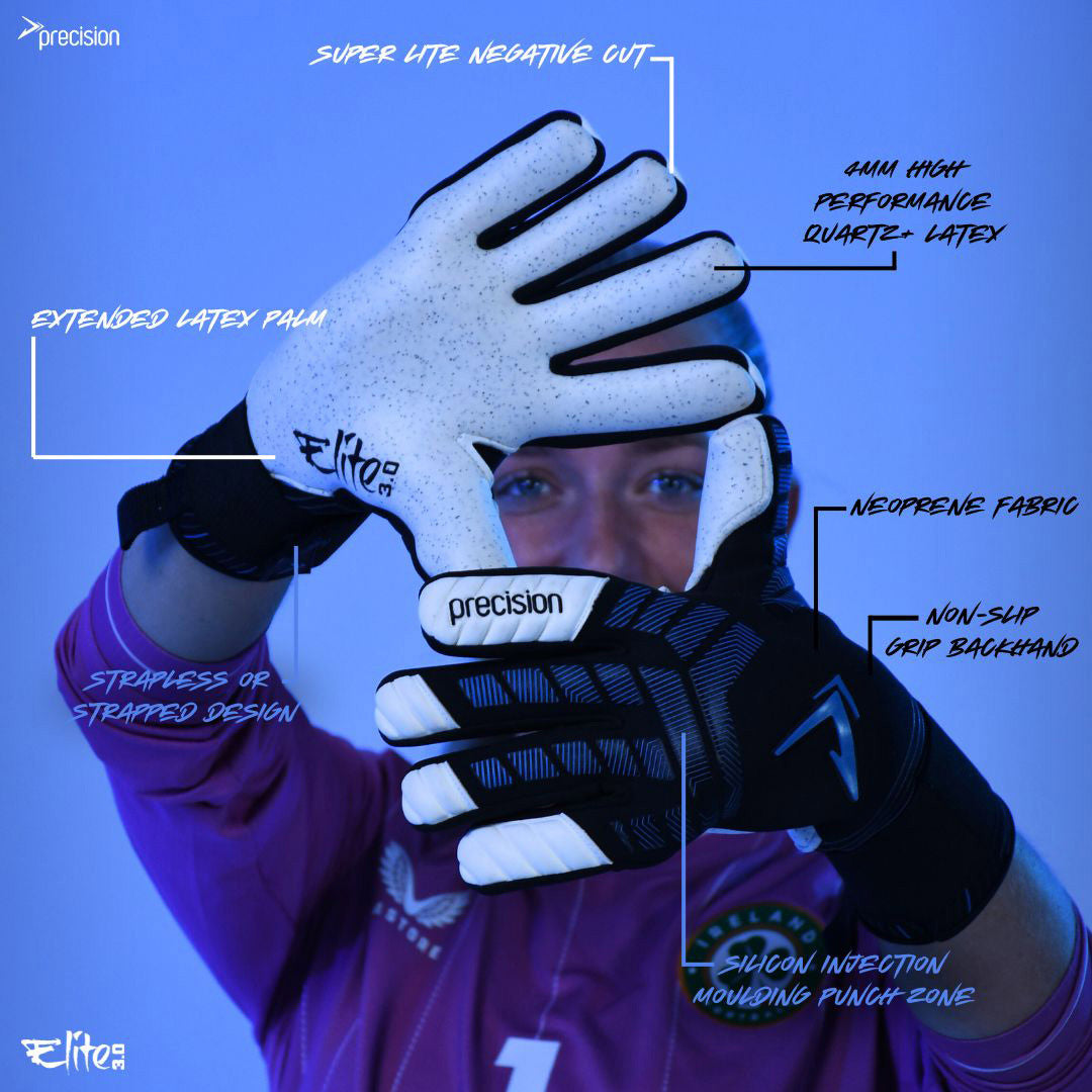 Precision Elite 3.0 Quartz GK Gloves - Black