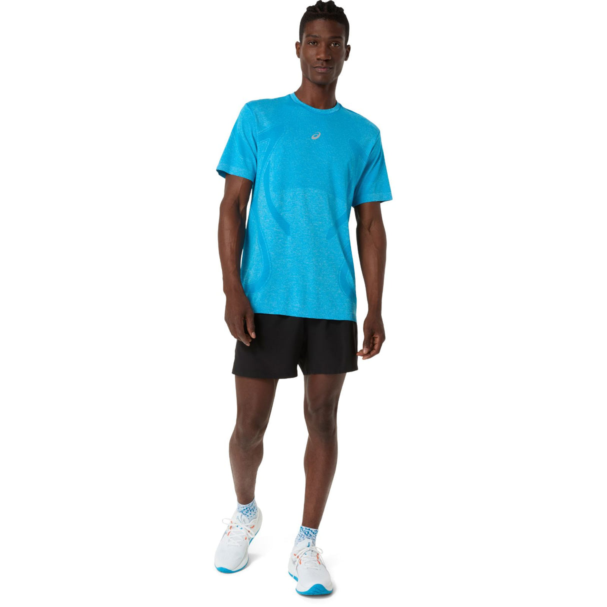 ASICS MENS ROAD SEAMLESS SS TOP BLUE