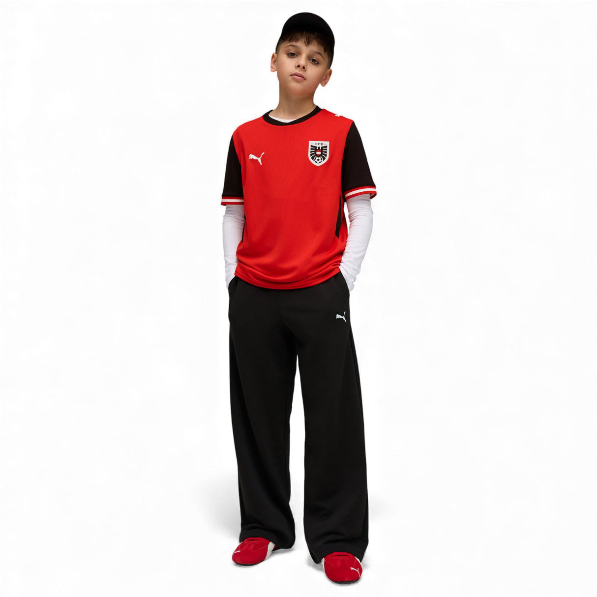 PUMA AUSTRIA WC26 KIDS HOME JERSEY RED