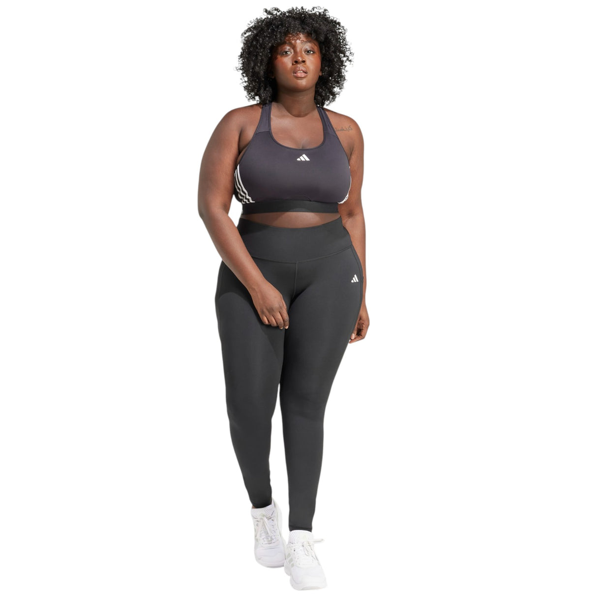 adidas Optime Essentials Plus-Size Womens Leggings Model Full-Length View