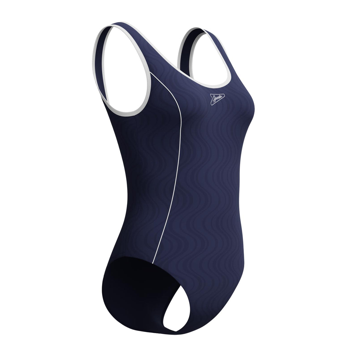 SPEEDO TEXTURE BOUND SCOOP ONE PIECE NVY