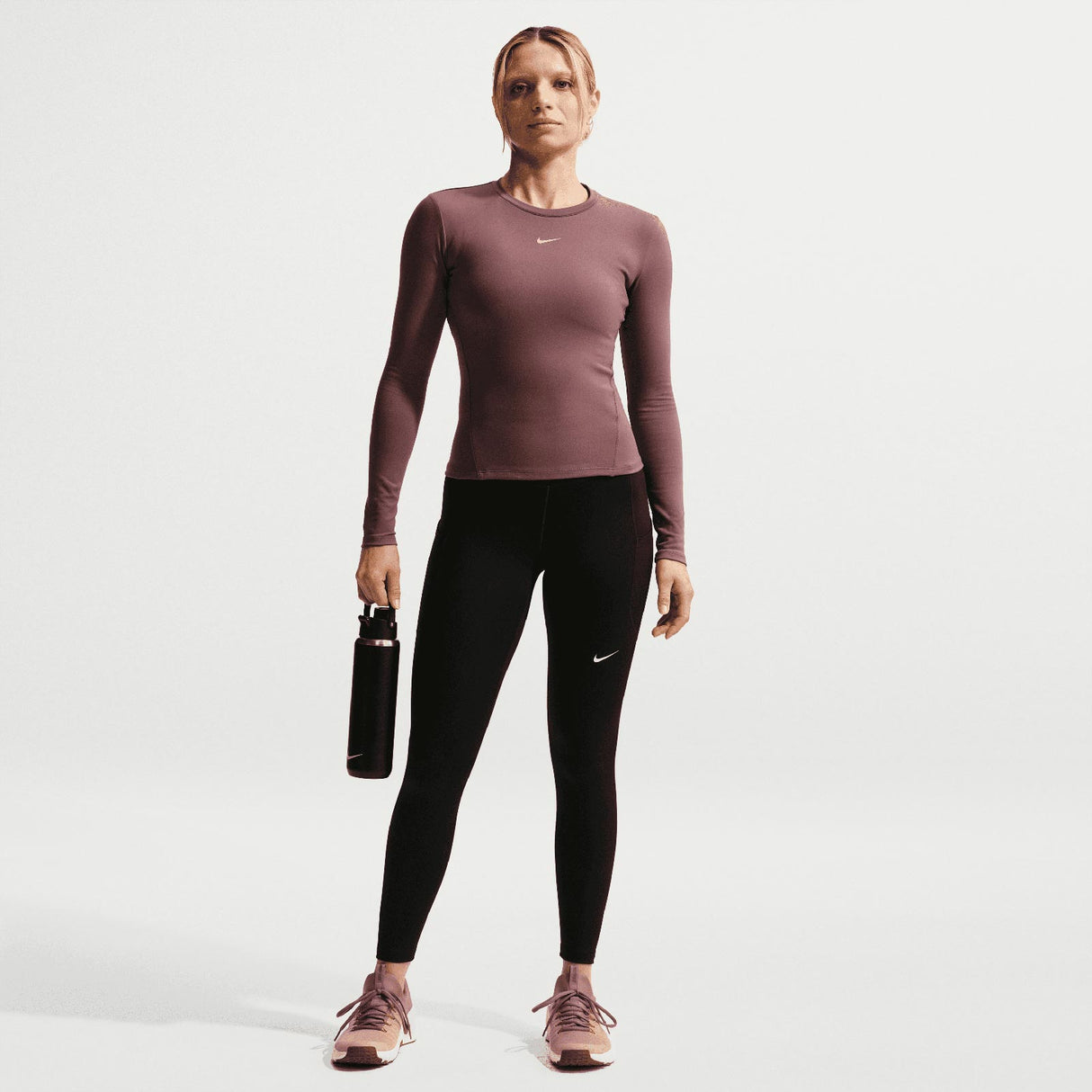 Nike W NK ONE DF FTTD LS TOP Maroon