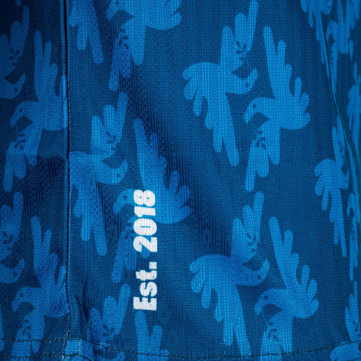 Umbro All Together Now Festival Adults Short Sleeved Retro Jersey Blue Close-Up Established Date View