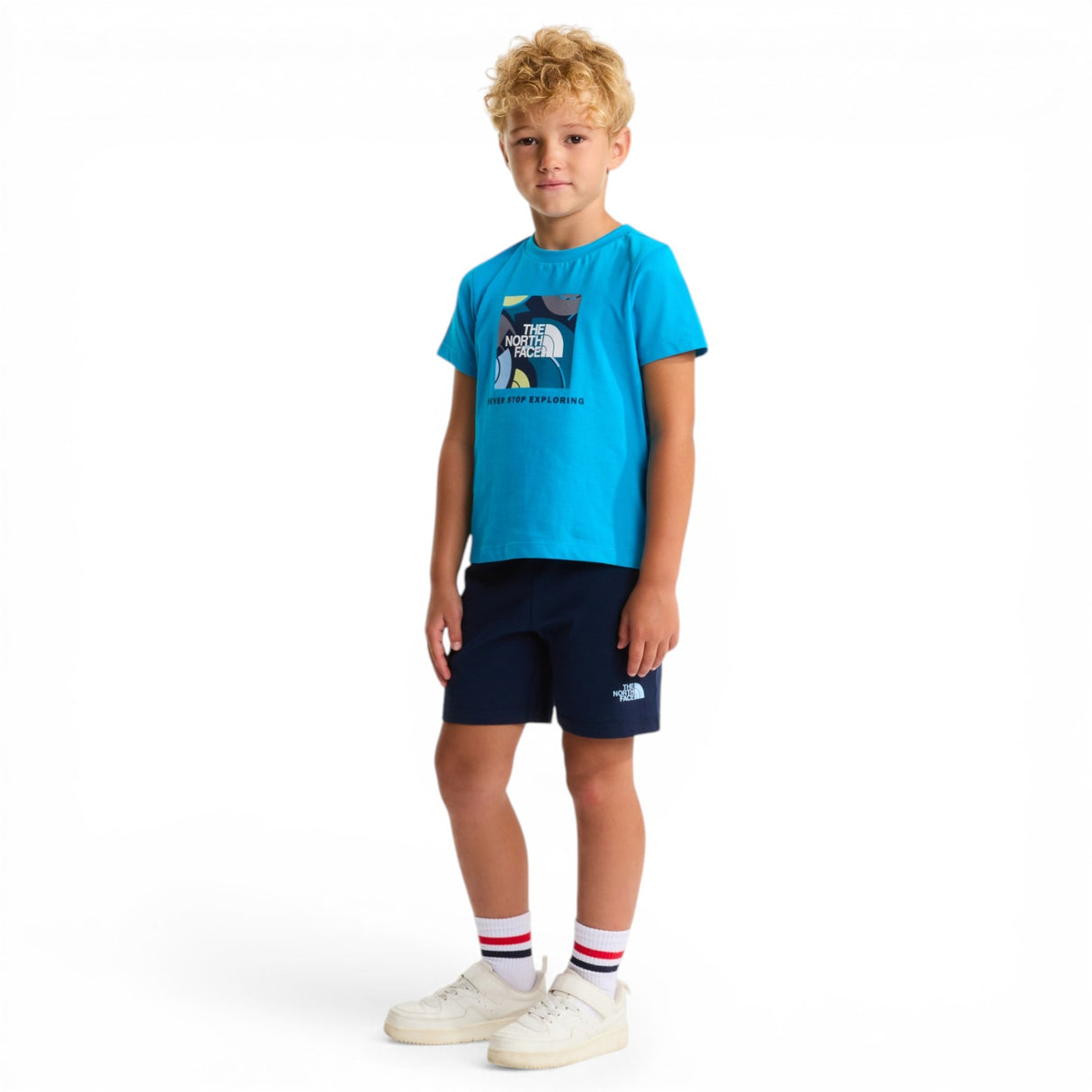 TNF Boys BOX NSE PLAY REG Short Set Blue