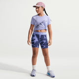 "NIKE GIRLS NP DF 3"" SHORT AOP VNR Purp