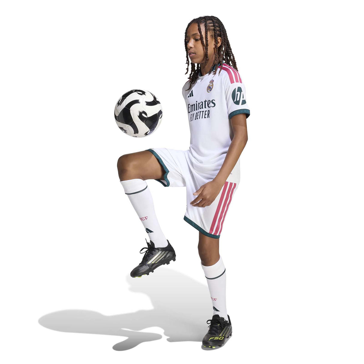 adidas Real Madrid 26 Kids Home Jersy Wh
