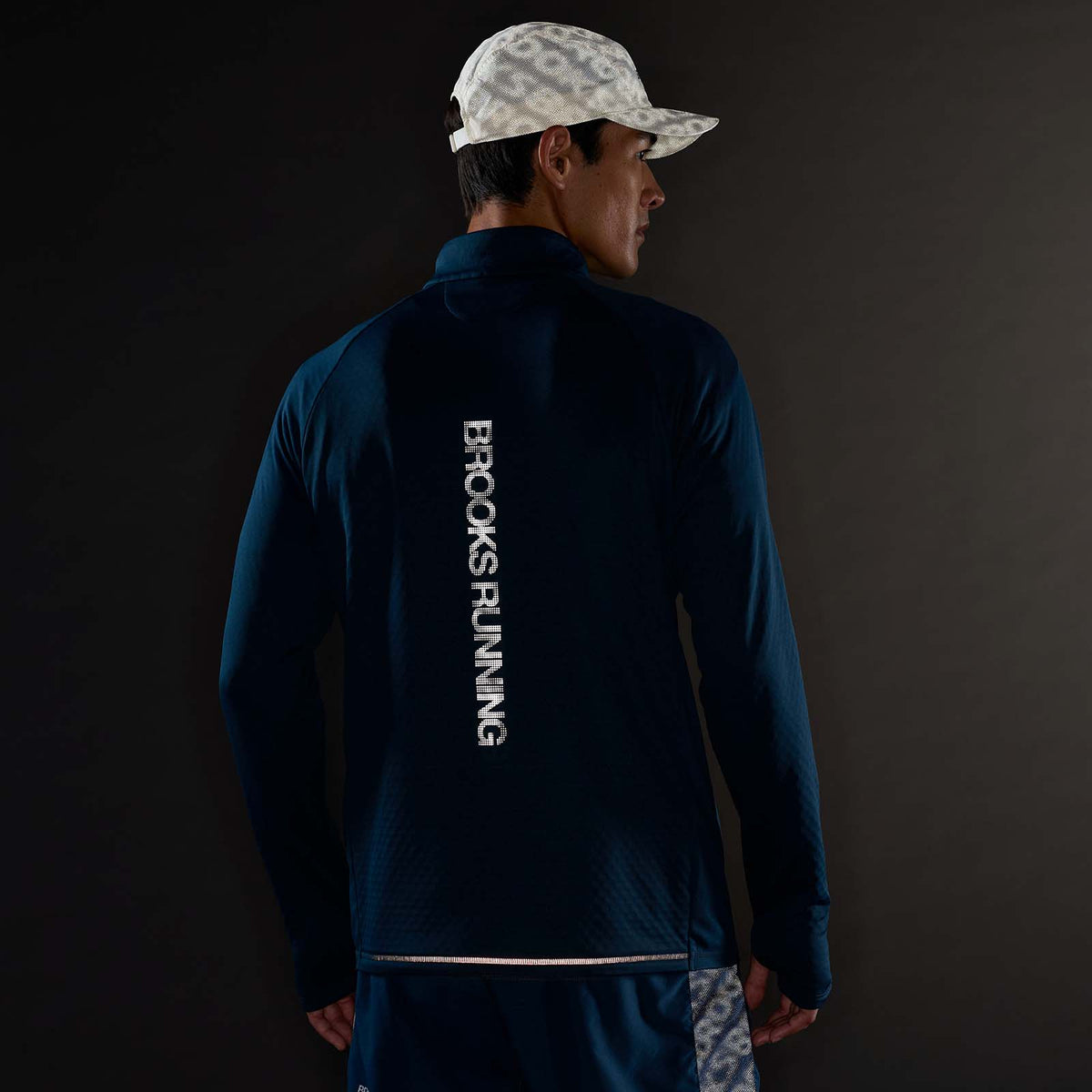 Brooks Mens Thermal Reflect Hf Zip Blue