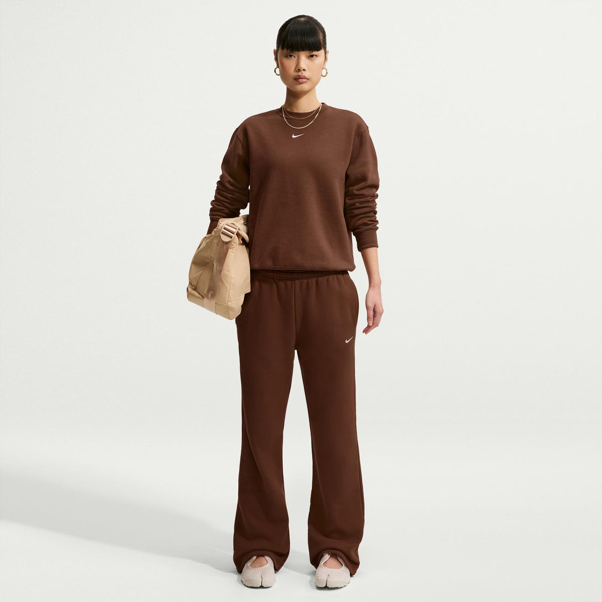 Nike W STDO FLC MW STD Crew Brown