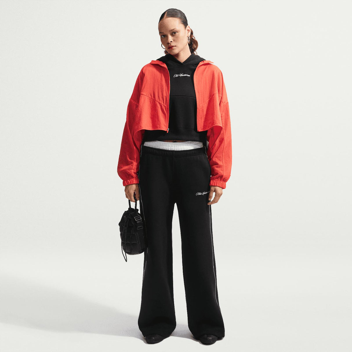 Nike W STDO FLC MW MR SCALLOP Pants Blk