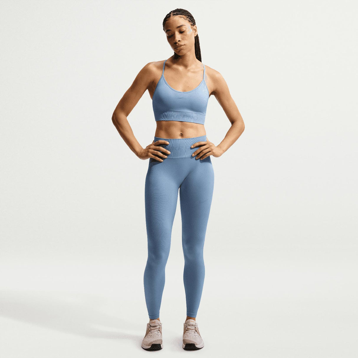 Nike W NP DF SMLS LS Bra Light Blue