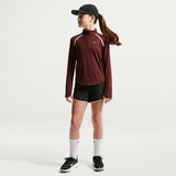Nike Girls DF Tempo LS Half Zip Maroon