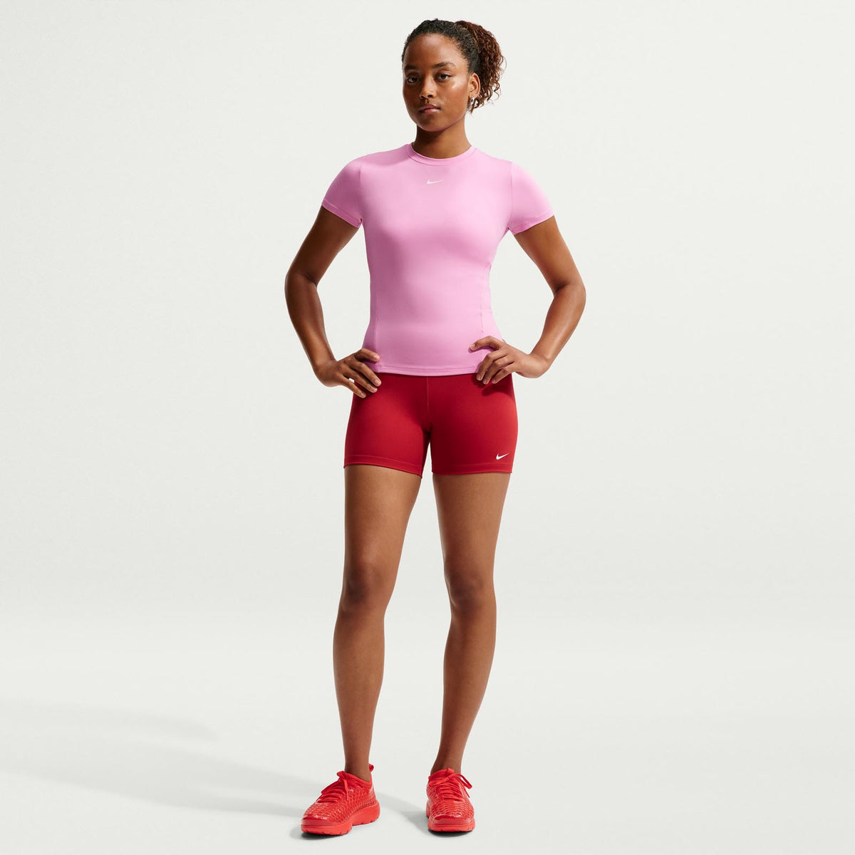 Nike Womens One Fitted SS Top Pink