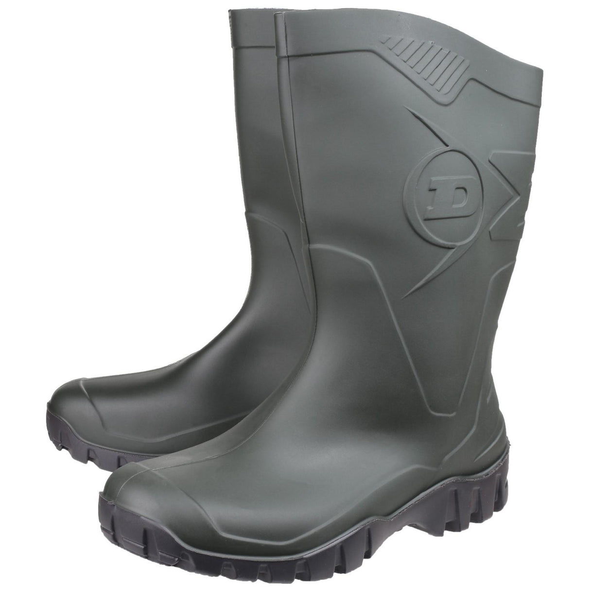 Dunlop Mens Dee Calf Length Wellington Dark Green