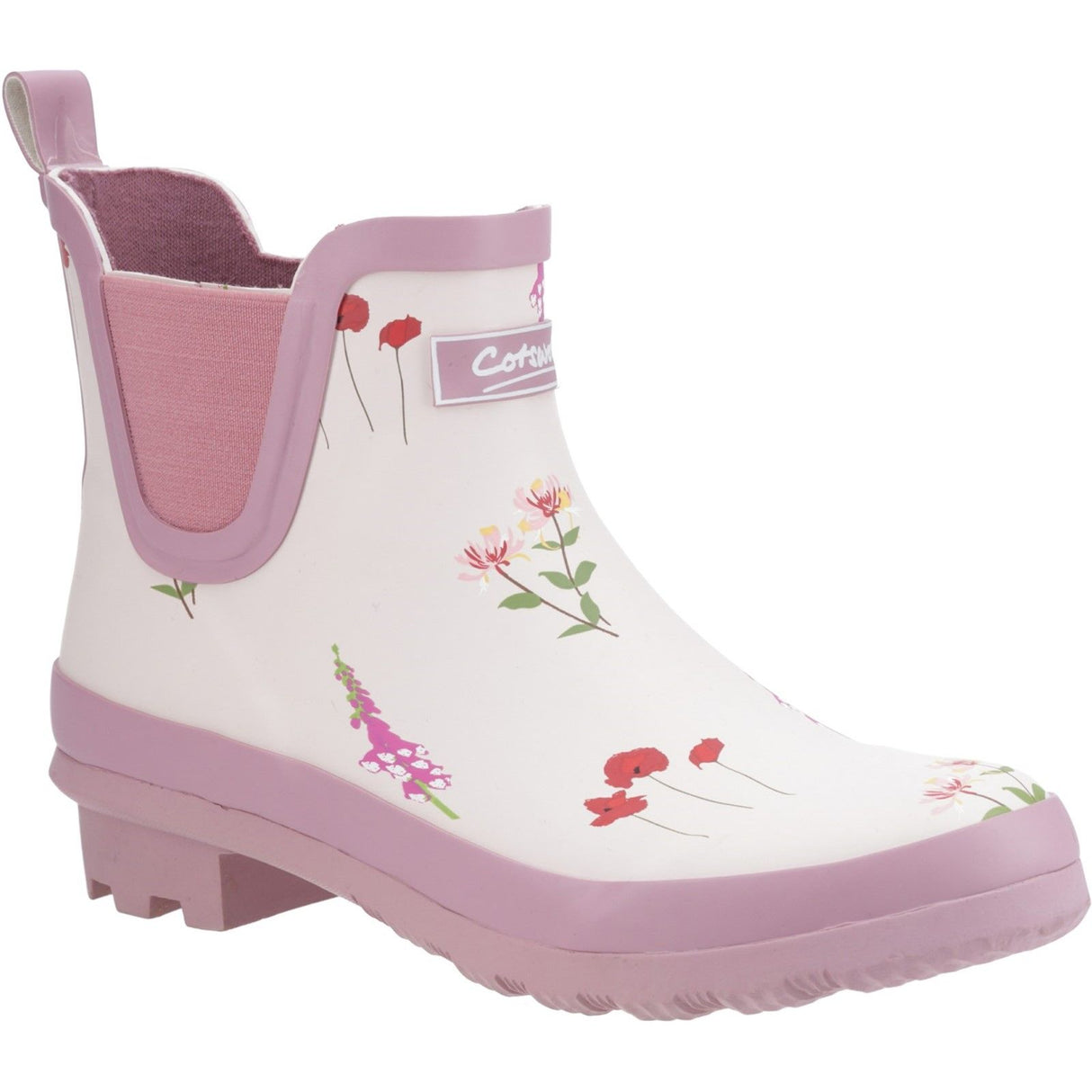 Cotswold Womens Wildflower Ankle Wellingtons Pink
