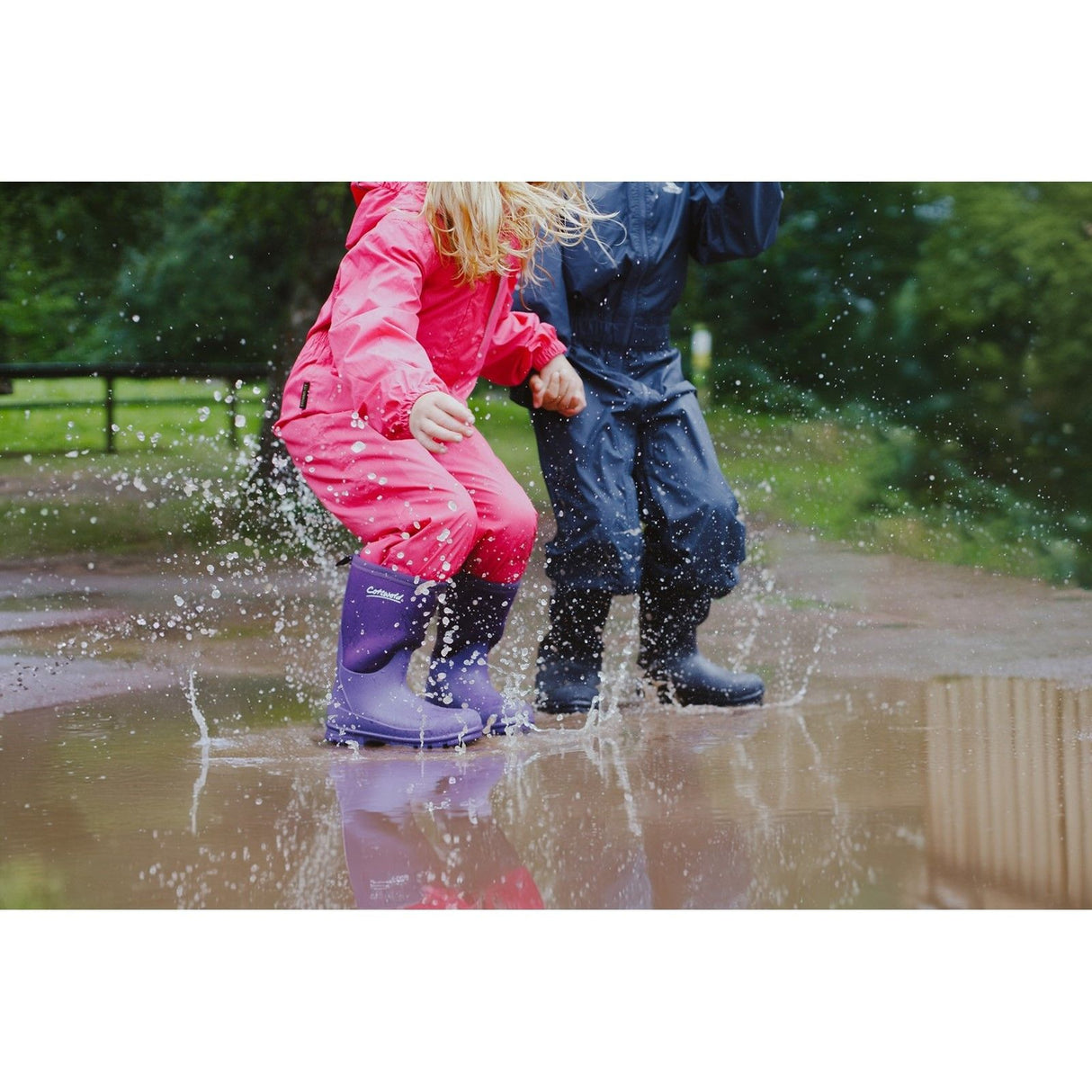Cotswold Junior Kids Hilly Neoprene Childrens Wellington Boot Purple