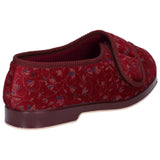 GBS Womens Nola Extra Wide Fit Ladies Slipper Wine