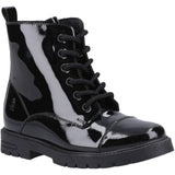 Hush Puppies Junior Girls Lauren Patent Junior Shoe Black