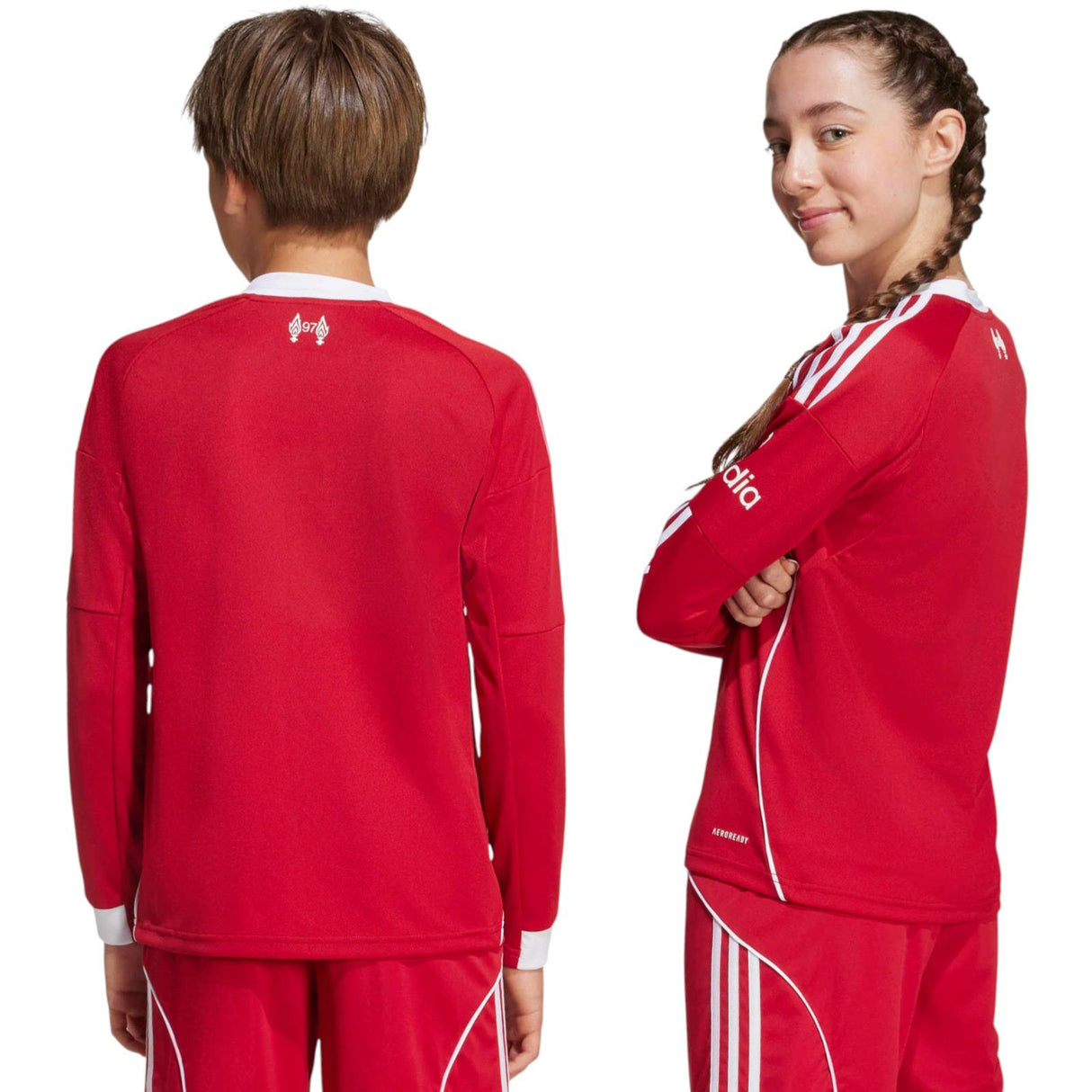 adidas Liverpool Football 2025/26 Kids Long Sleeved Home Jersey