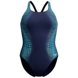 Speedo Womens Digit Print Medalist Swimsuit
