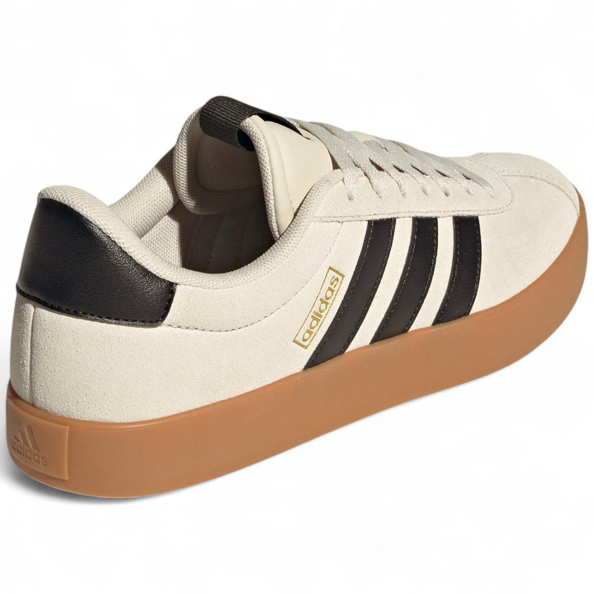 adidas VL Court 3.0 Mens Regular-Fit Lace Trainers Outer Full View Back Facing