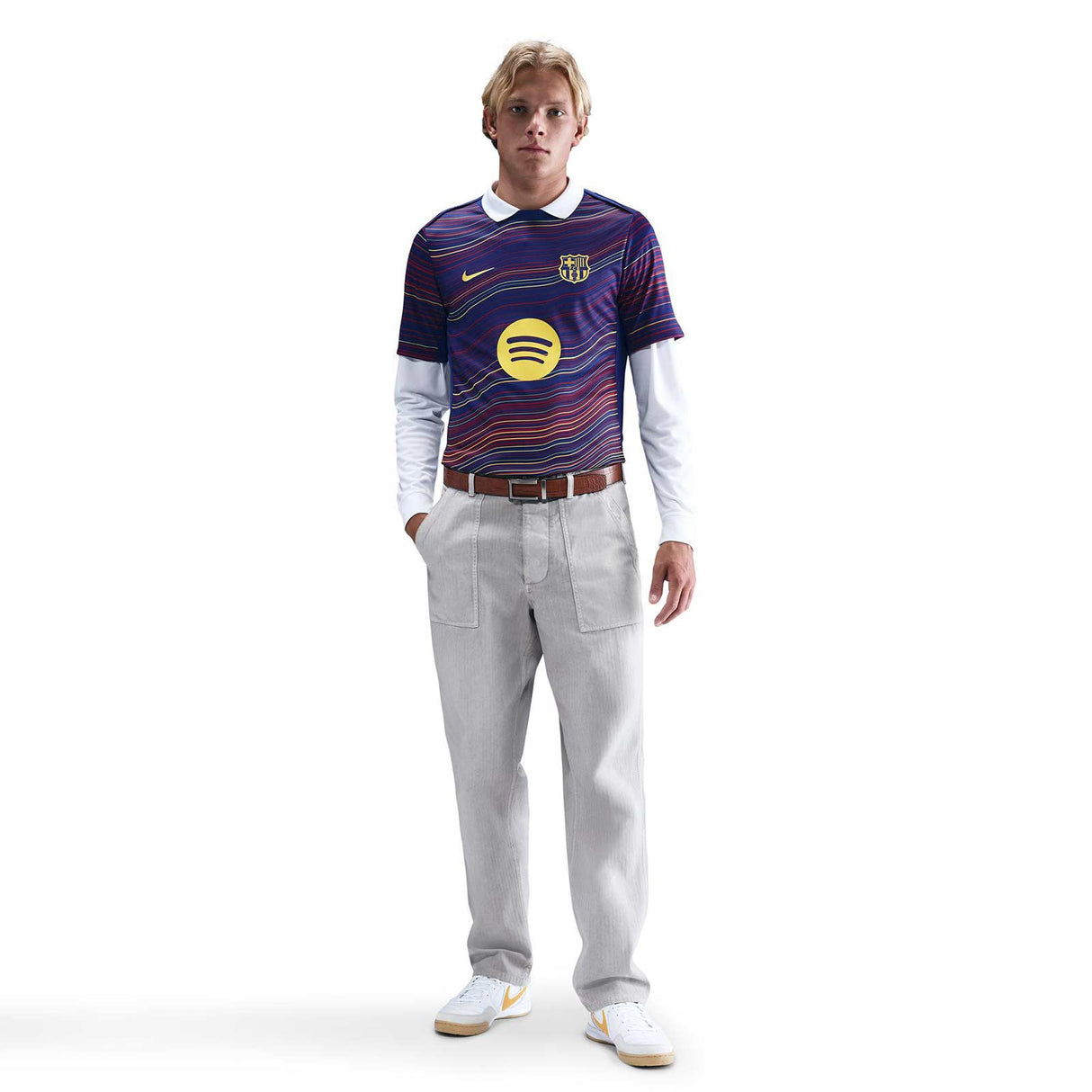 Nike FC Barcelona Academy Pro Home Mens Dri-FIT Soccer Pre-Match Short-Sleeve Top