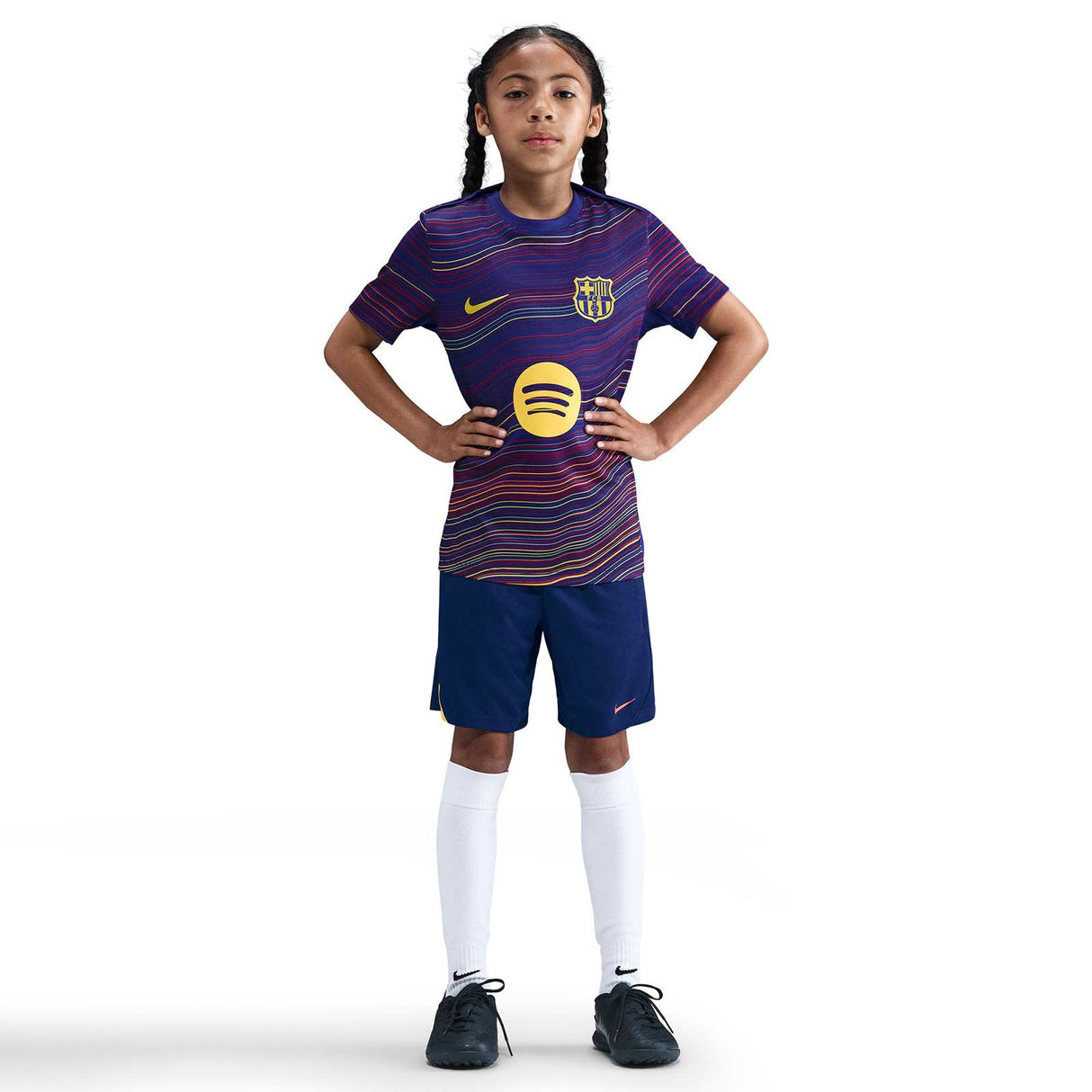 Nike FC Barcelona Academy Pro Home Kids Dri-FIT Soccer Pre-Match Short-Sleeve Top