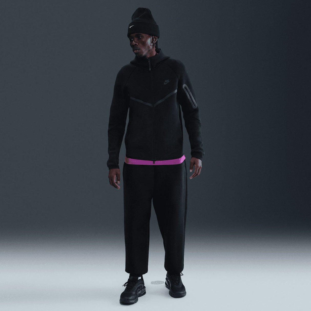 Nike Mens TCH FLC FZ WR HOODIE Black