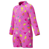 Speedo Jnr LS Print Zip One Piece Pink