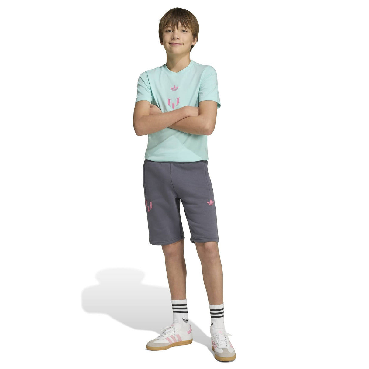 adidas Boys Messi Tref Shorts Grey