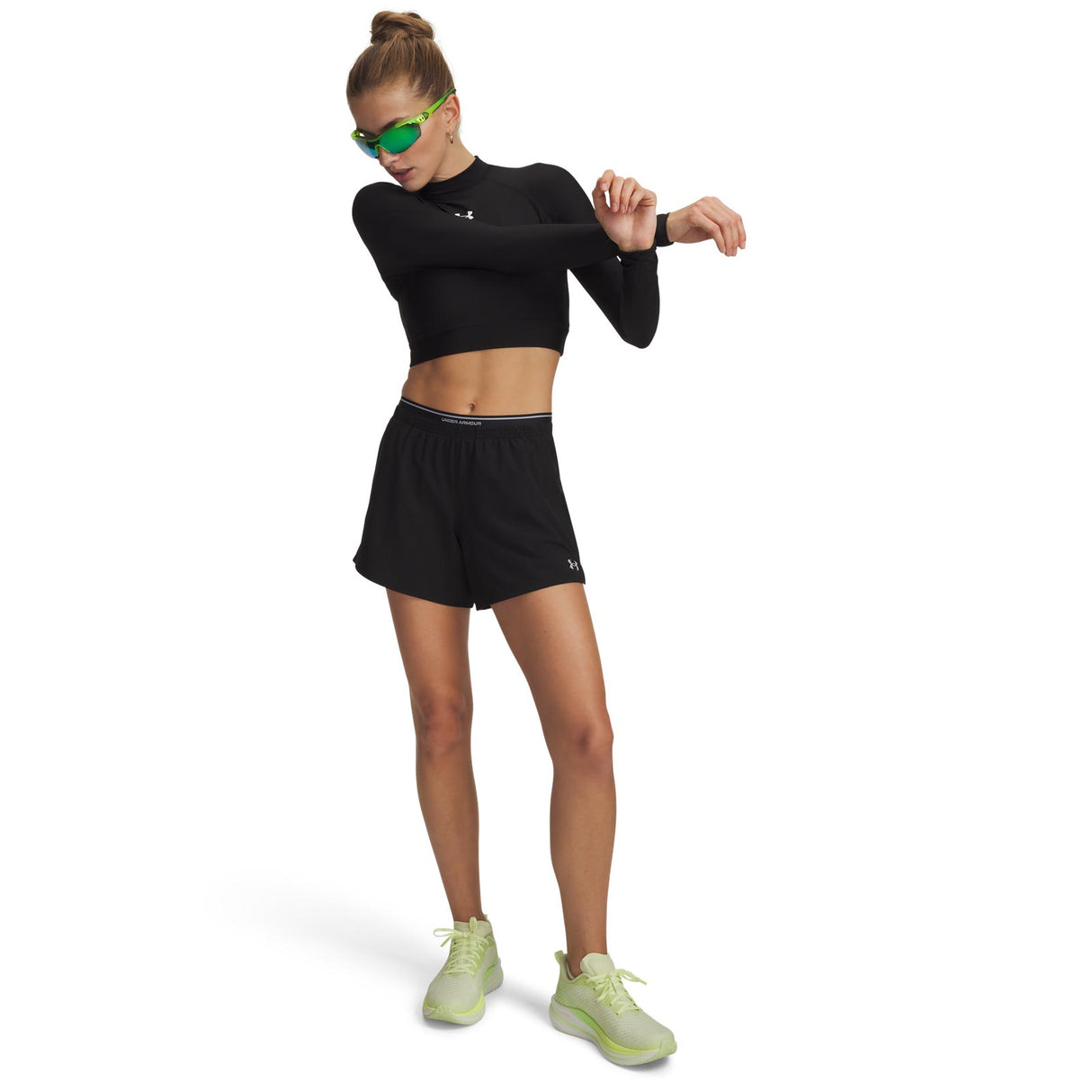UA Womns Vanish Woven 5in Shorts Black