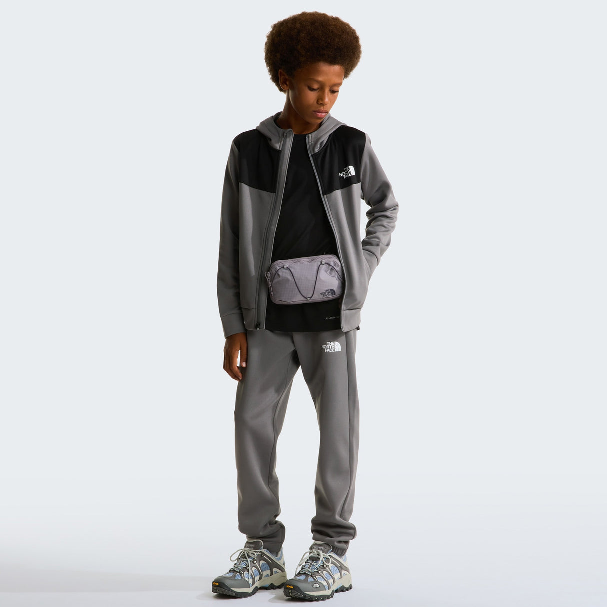 TNF TEEN Boys REAXION FZ Hoodie Grey