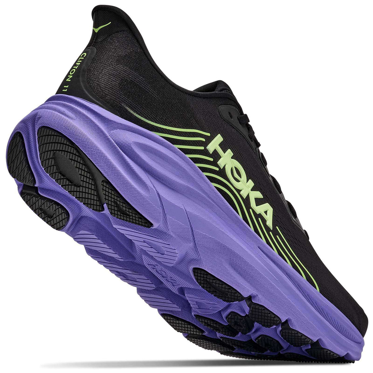 Hoka Clifton 11 Mens Black Neon Yuzu
