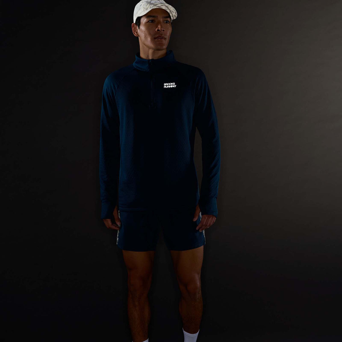 Brooks Mens Thermal Reflect Hf Zip Blue