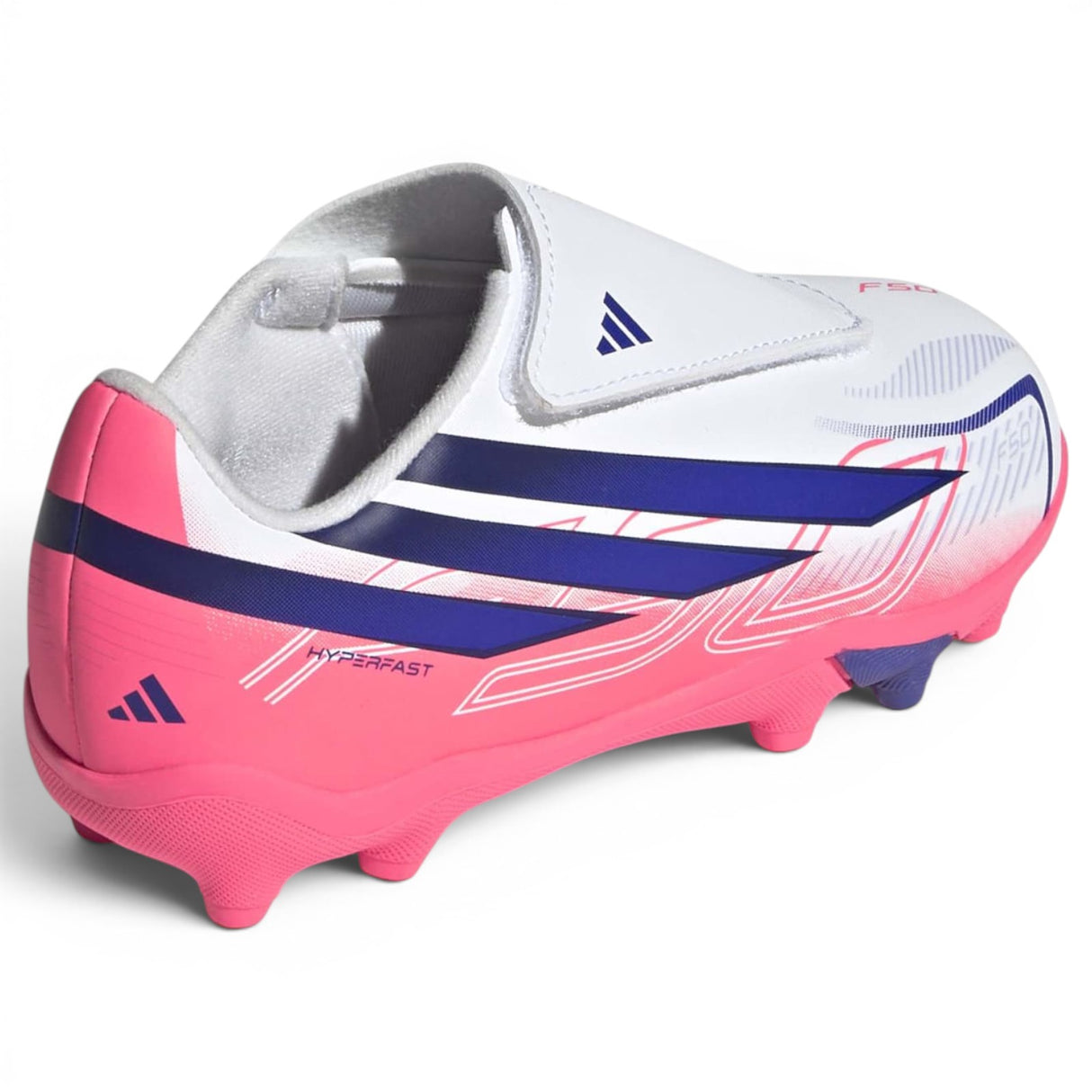 adidas Jnr F50 Hyperfst Club Velc FG Wht