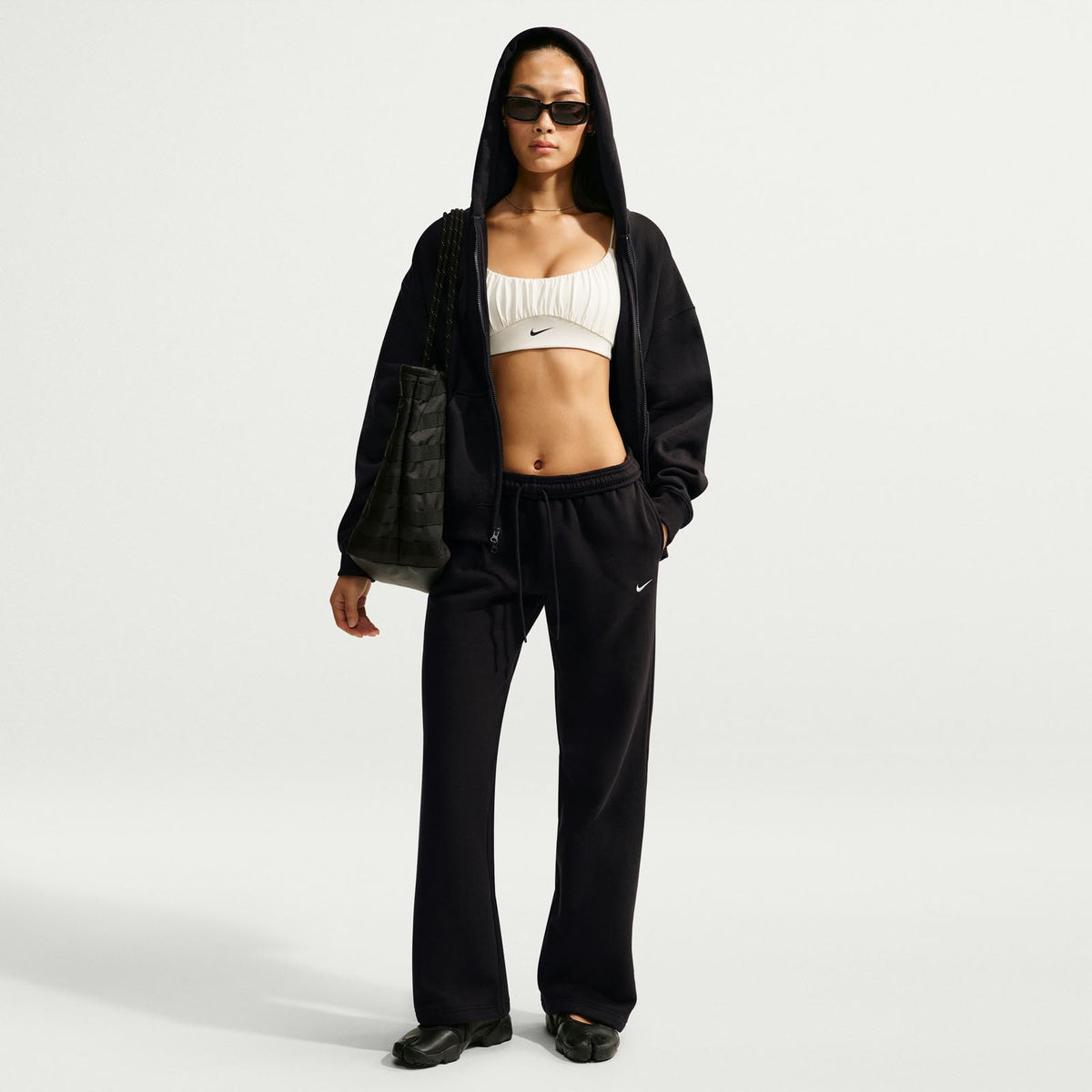 Nike Studio Fleece Medium-Weight Womens Mid-Rise Open-Hem Pants