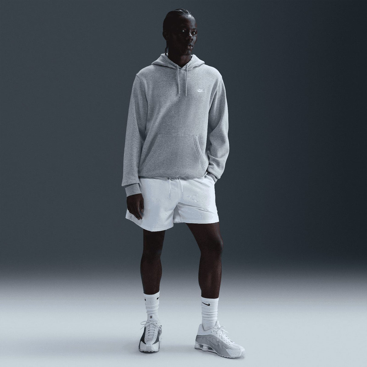 Nike Mens Club BB PO Hoodie Grey