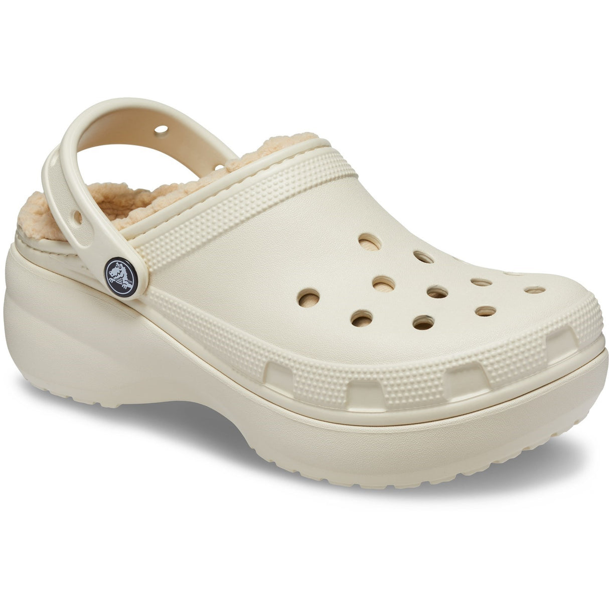 Crocs Classic Platform Lined Classic Ladies Slippers Bone