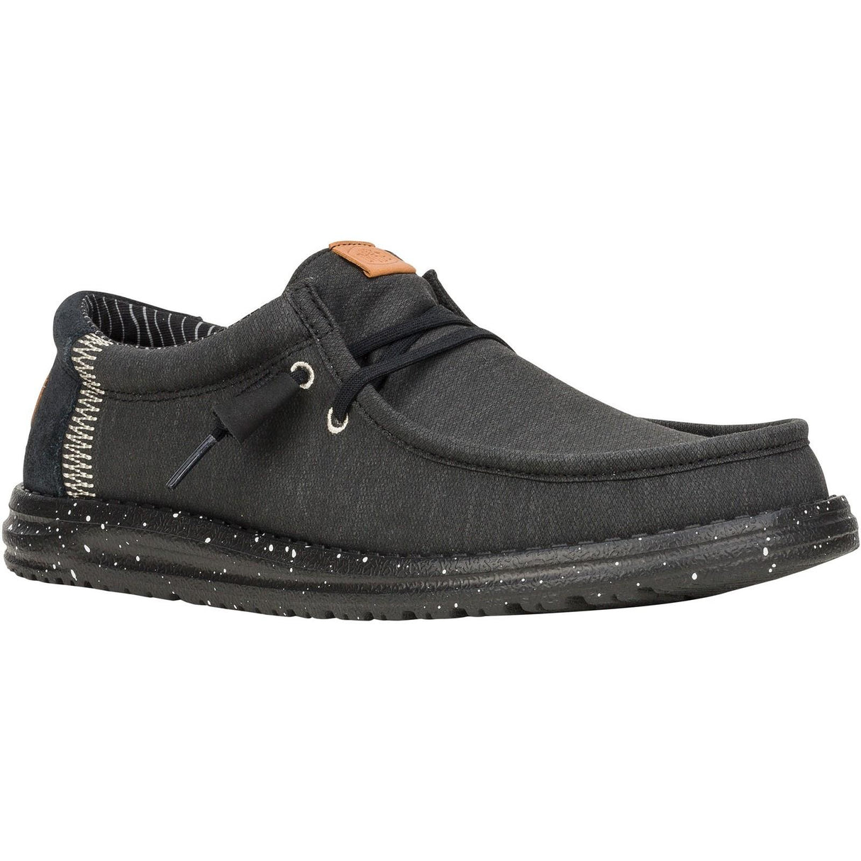 HEYDUDE Mens Wally Elevated Basics Shoes Black