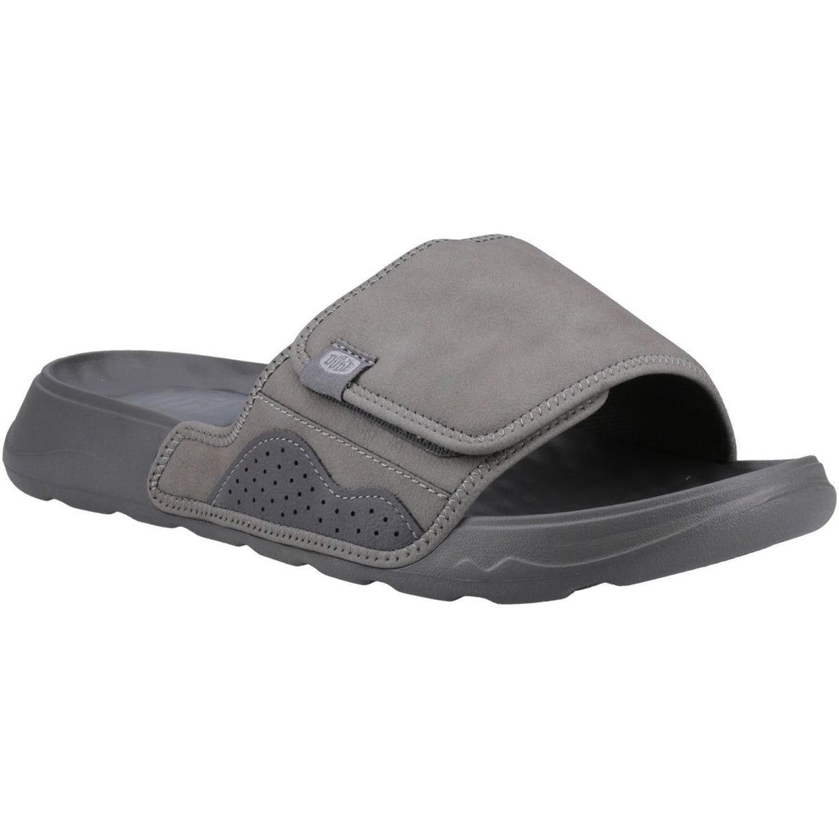 HEYDUDE Mens Shore Slide Classic Sandal Granite Grey