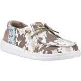 HEYDUDE Womens Wendy Disco Cow Shoes Tan