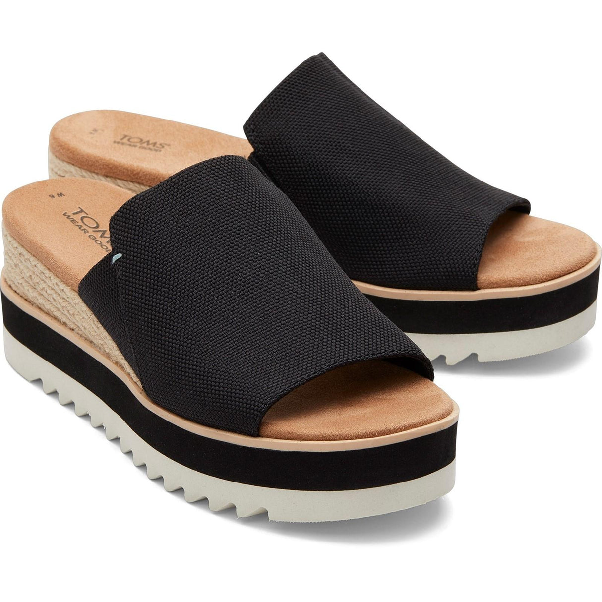 TOMS Womens Diana Mule Wedge Black