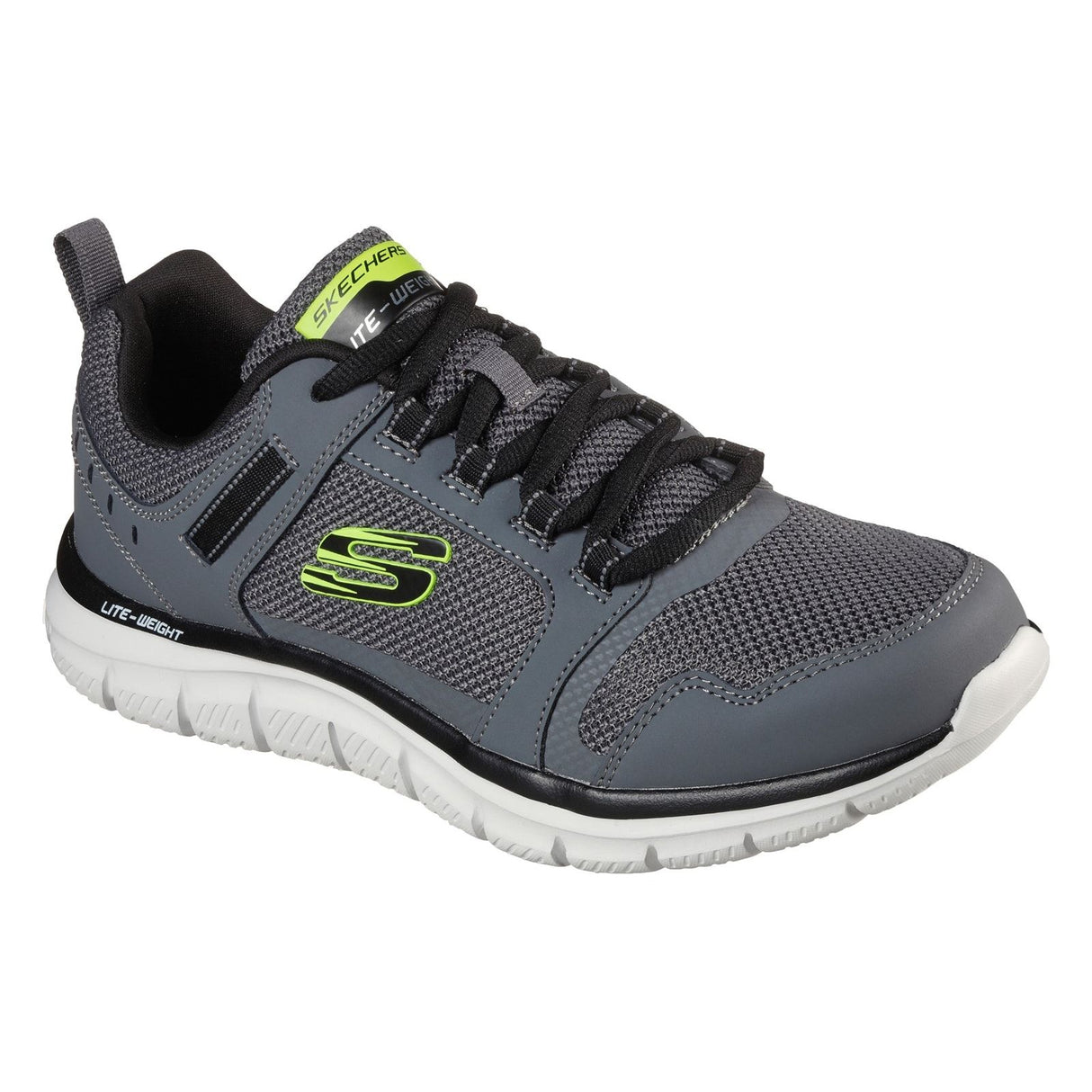 Skechers Mens Track Knockhill Shoes Charcoal/Black