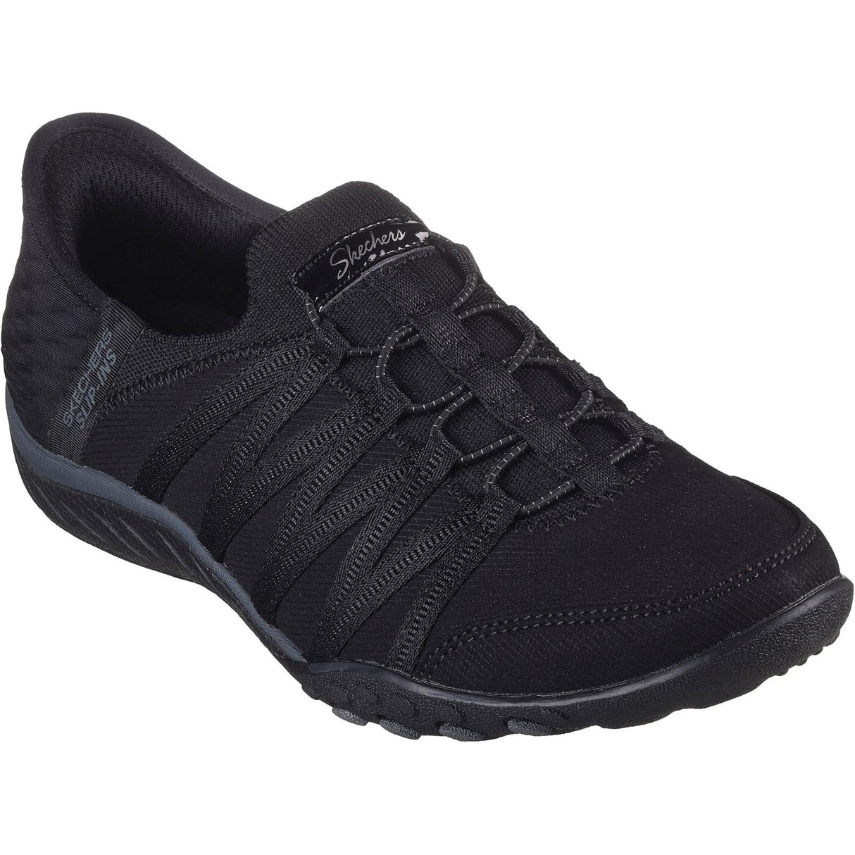 Skechers Womens Breathe-Easy Roll-With-Me Shoes Black