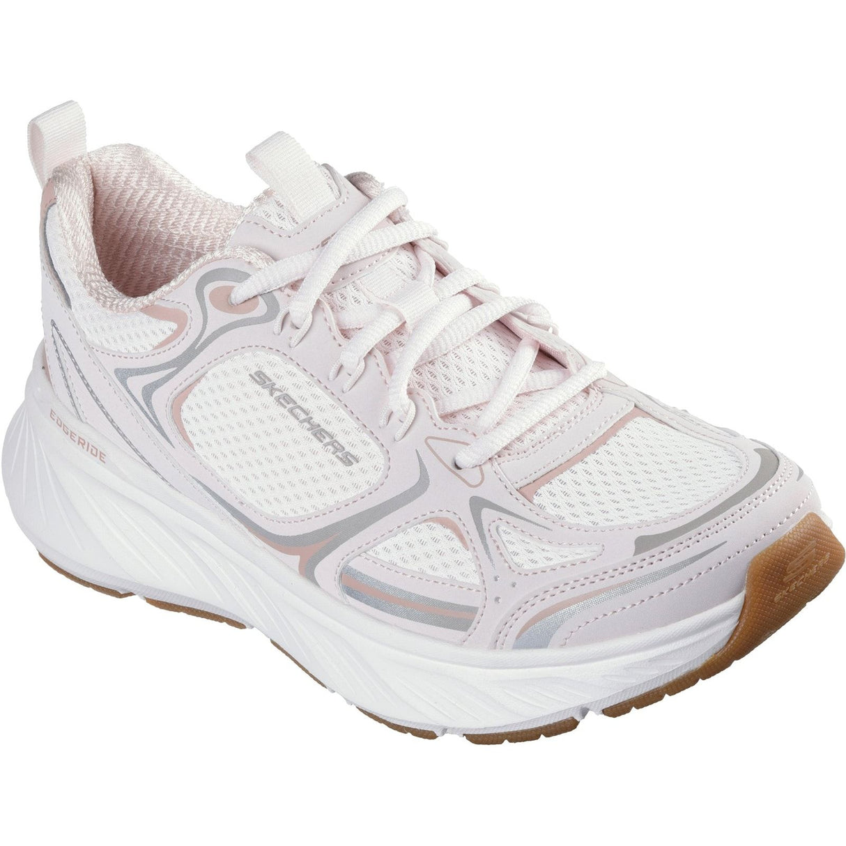 Skechers Womens Edgeride Silver Eclipse Trainers Pink