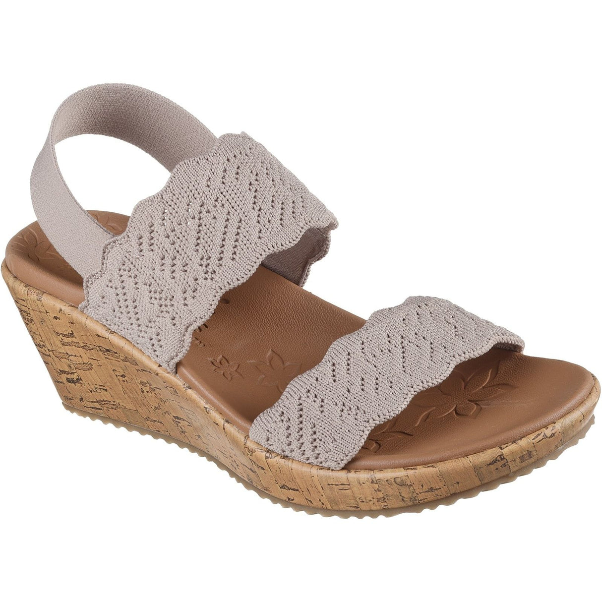 Skechers Womens Beverlee Timeless Touch Sandal Taupe
