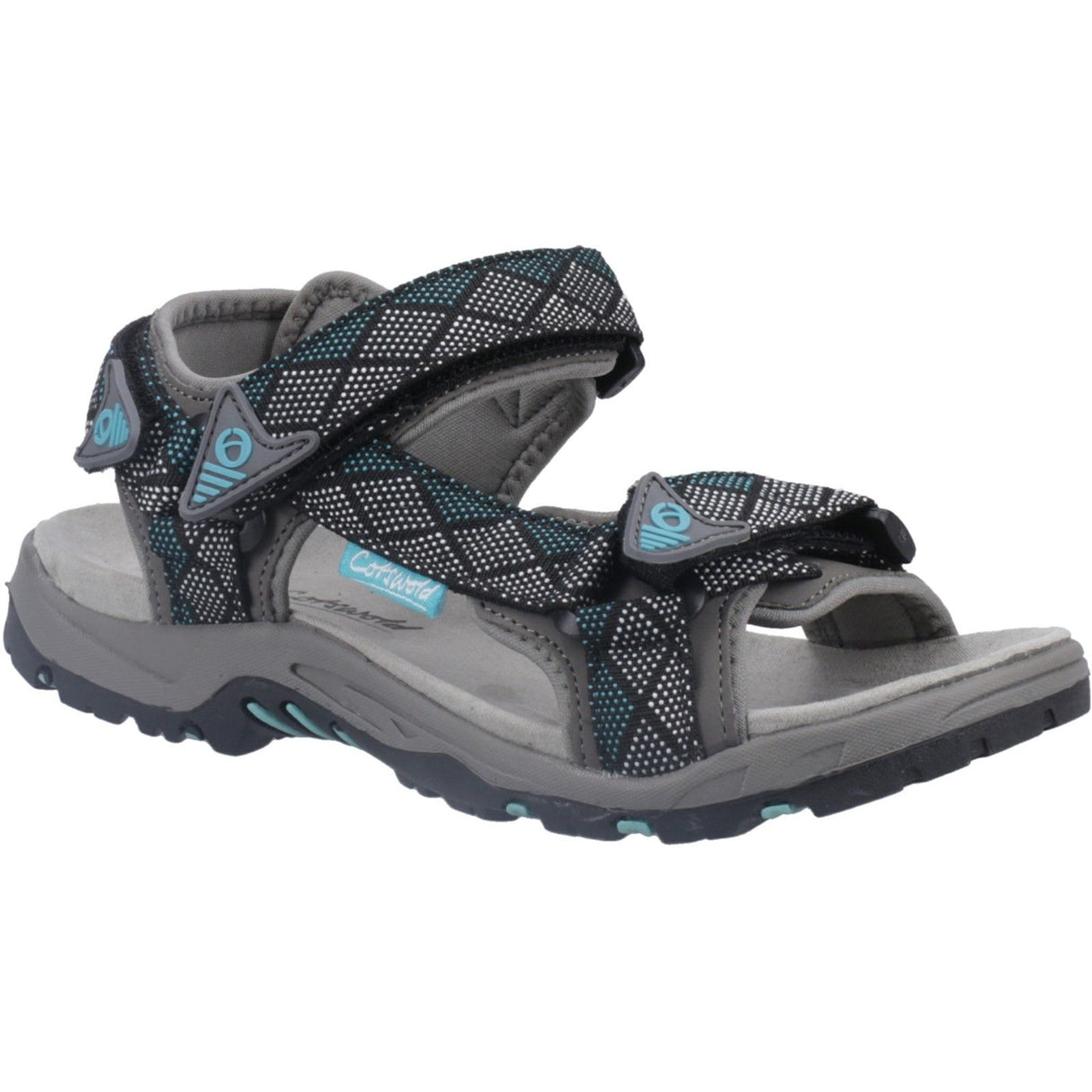 Cotswold Womens Foxcote Sandals Grey/Turquoise