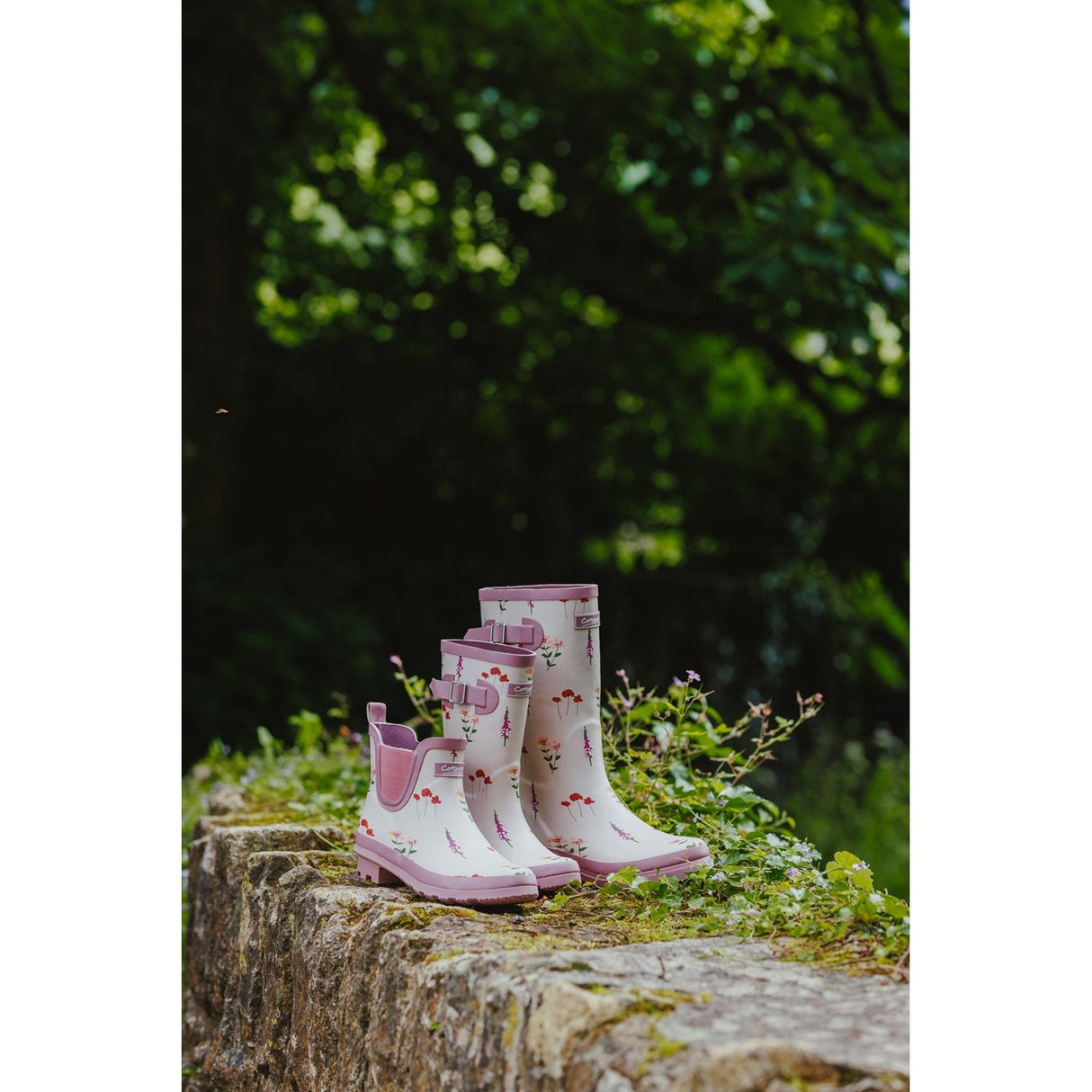 Cotswold Womens Wildflower Ankle Wellingtons Pink