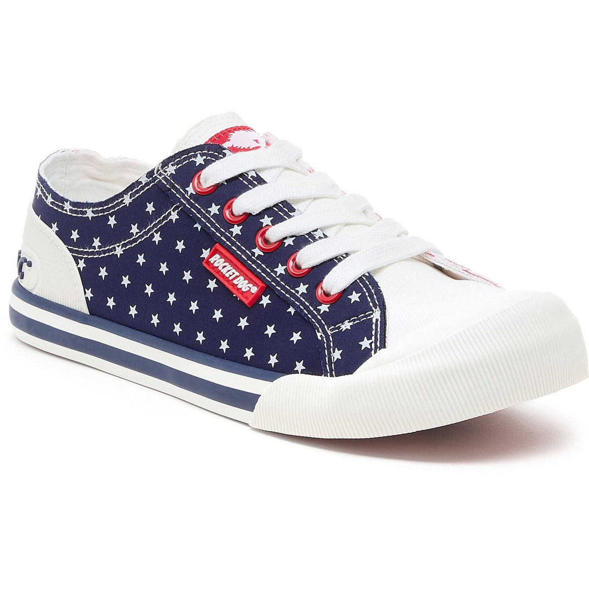 Rocket Dog Womens Jazzin Spangle Trainer Red/Navy