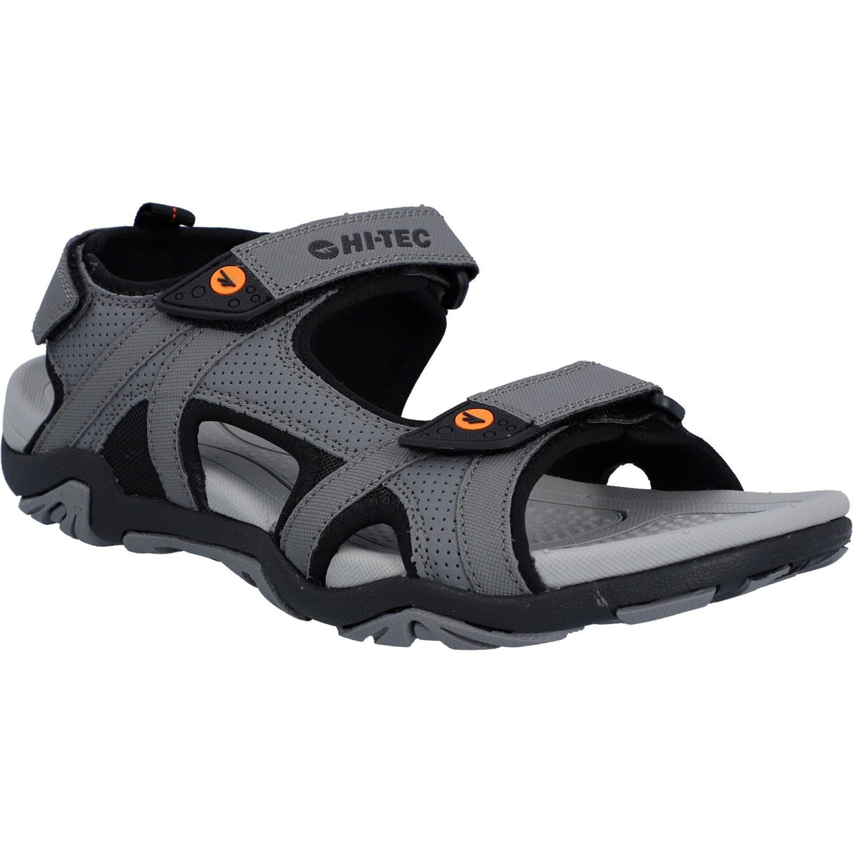 Hi-Tec Mens Crater Sandal Steel Grey/Black/Orange