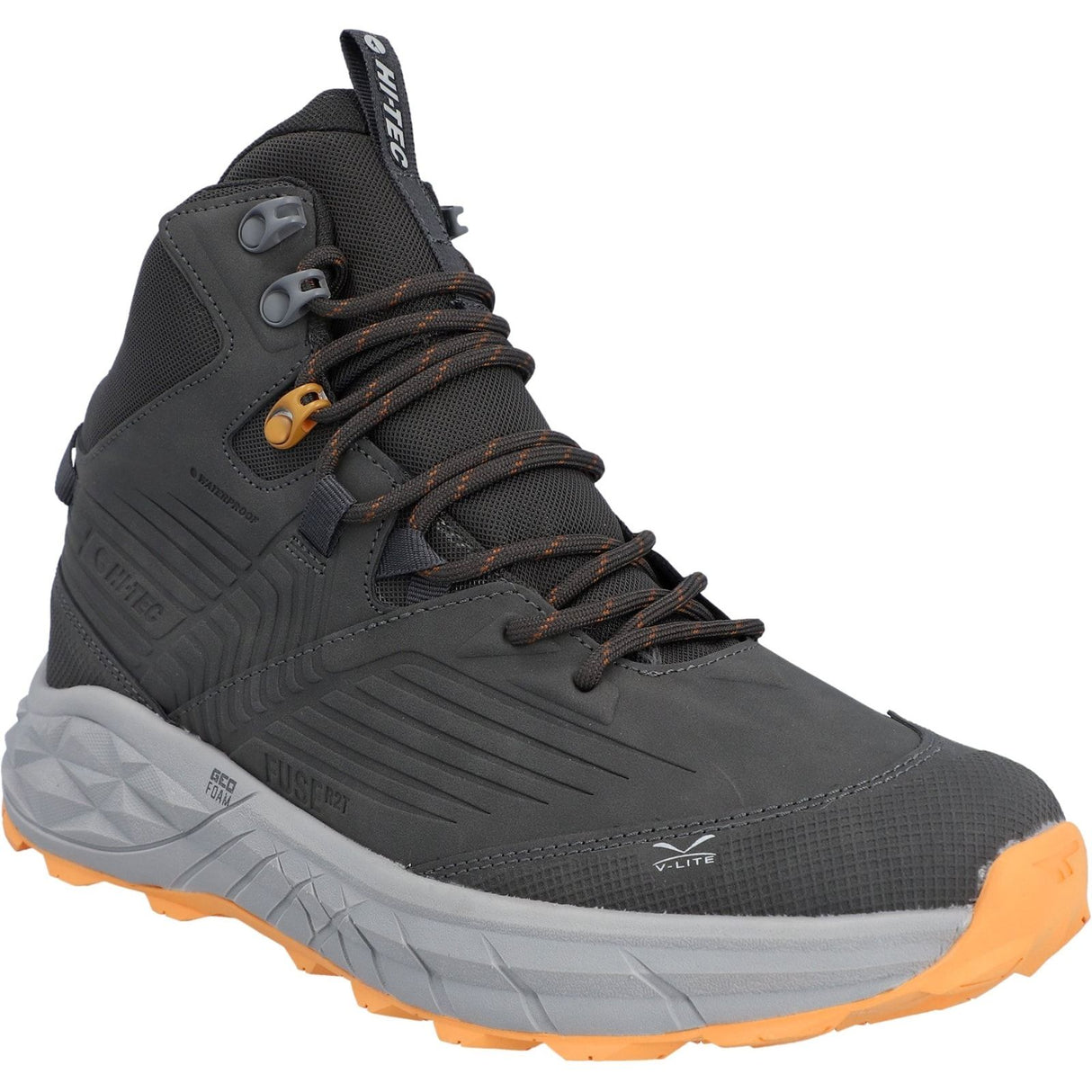 Hi-Tec Mens Fuse Trek Mid Hiking Boots Chocolate Brown/Timber Wolf